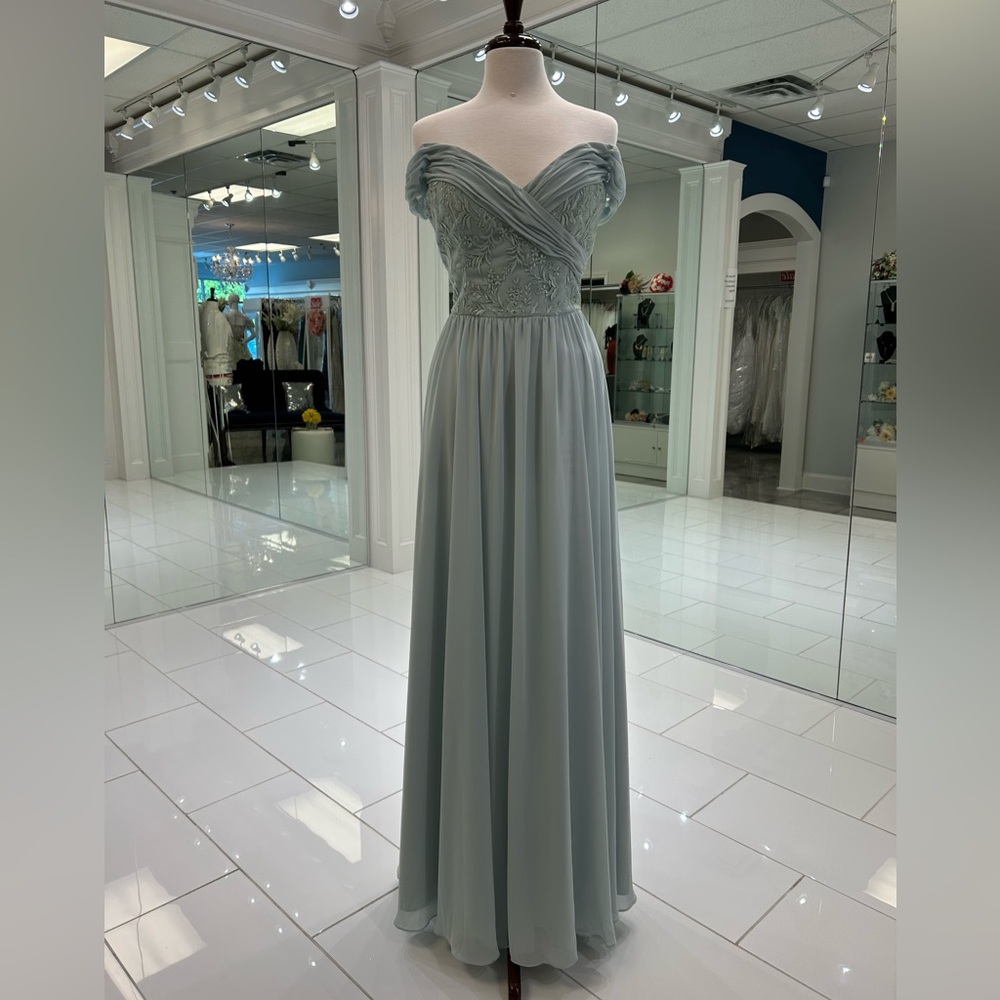 Elegant Off-Shoulder Sea Glass Dress